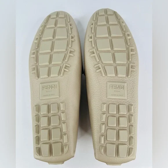 Fendi O'Lock FF Jacquard Logo Driving Leather Shoes UK 10 - US 11 - EU 44